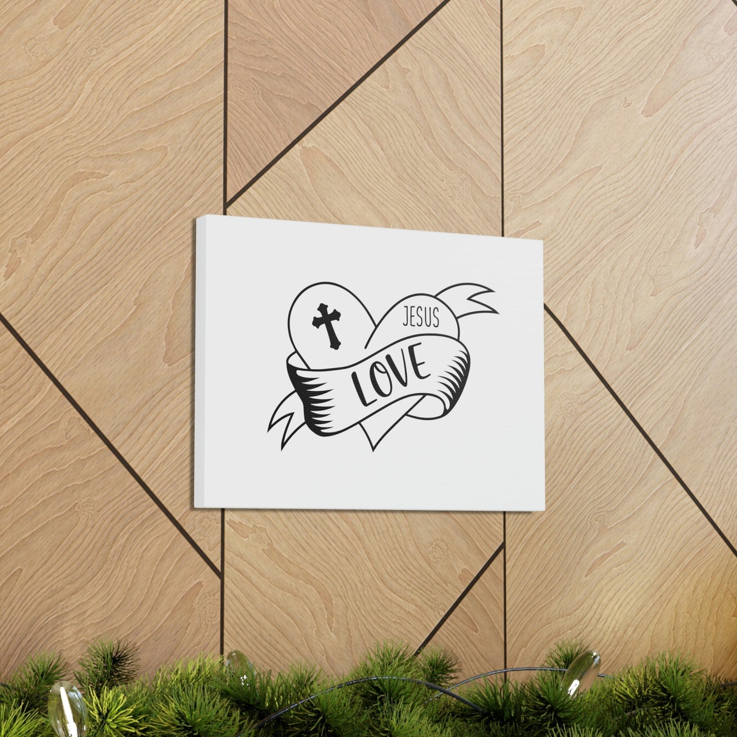 Cross Love Jesus Romans 5:8 Heart Christian Wall Art Bible Verse Print Ready to Hang Unframed-Express Your Love Gifts