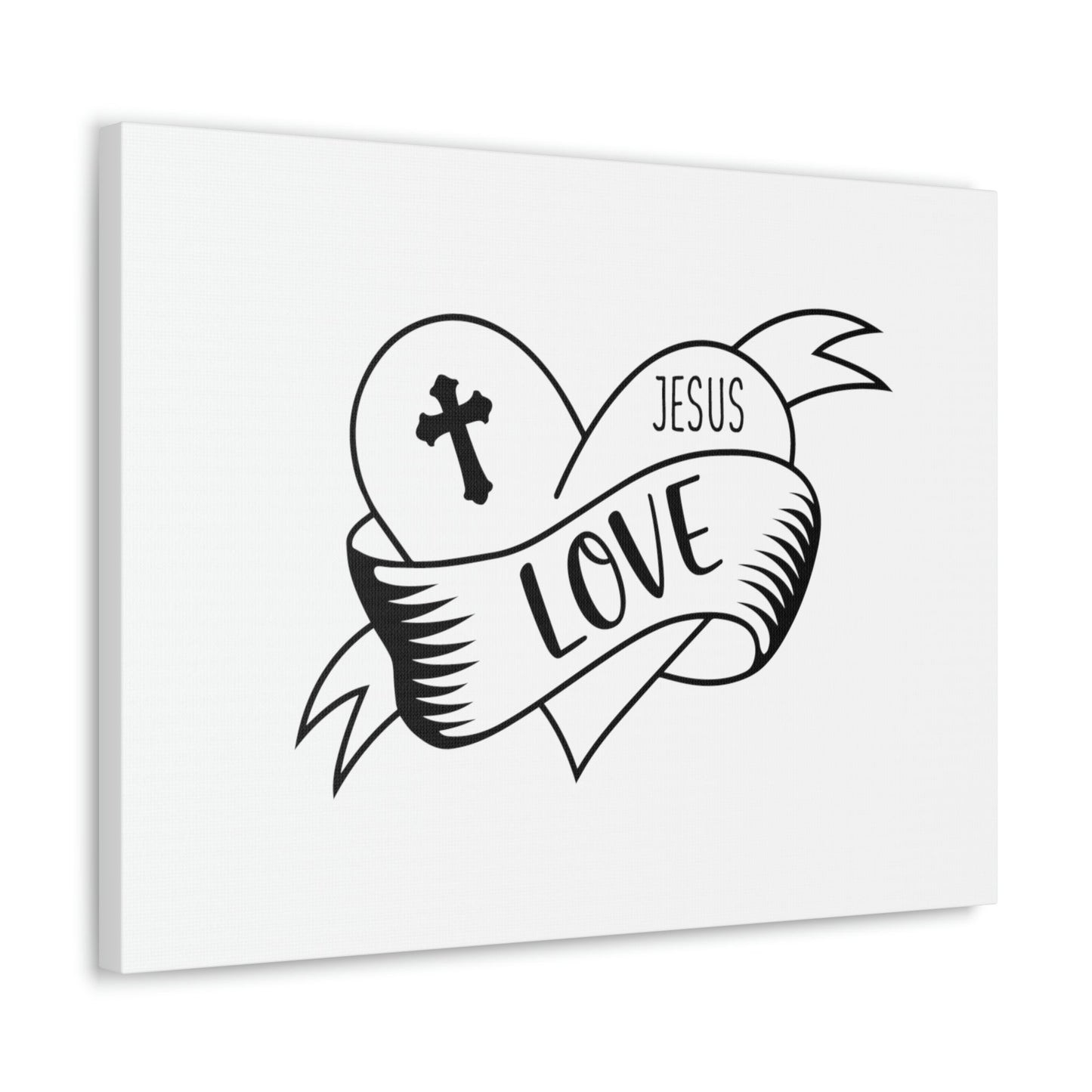 Cross Love Jesus Romans 5:8 Heart Christian Wall Art Bible Verse Print Ready to Hang Unframed-Express Your Love Gifts