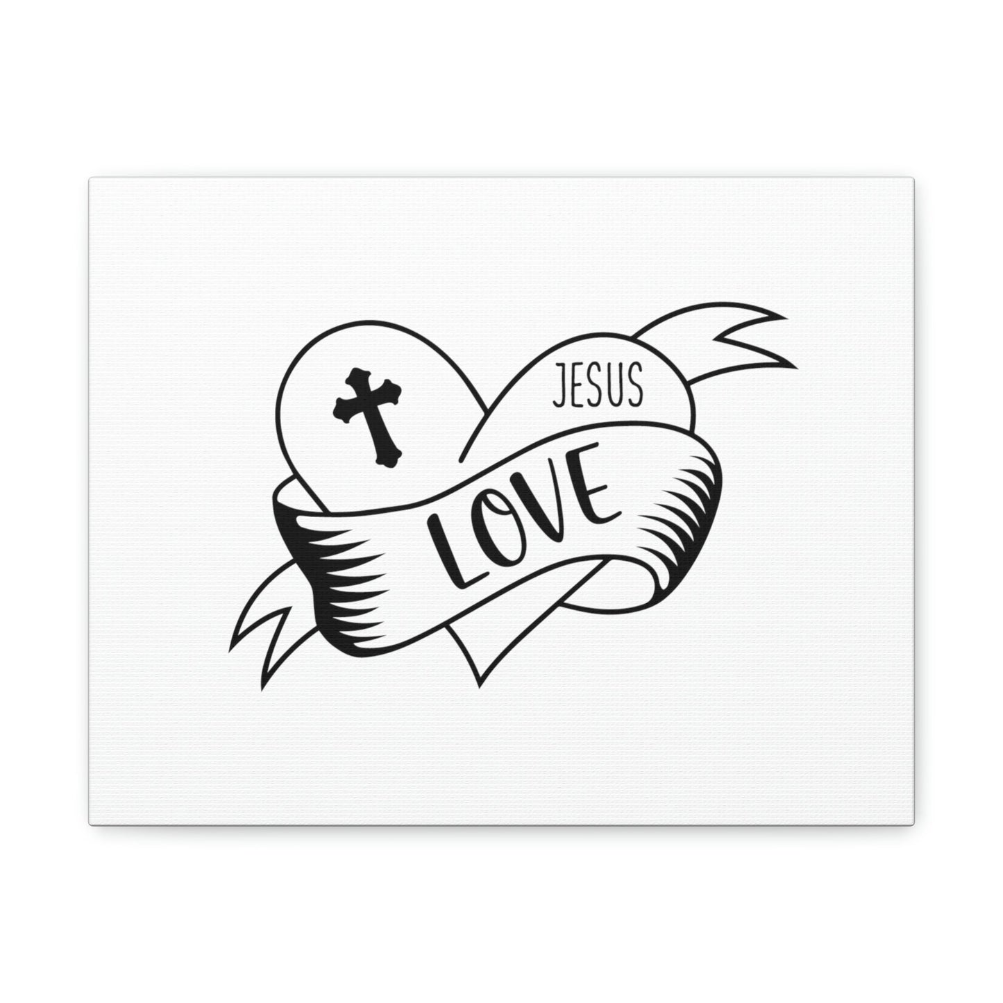 Cross Love Jesus Romans 5:8 Heart Christian Wall Art Bible Verse Print Ready to Hang Unframed-Express Your Love Gifts
