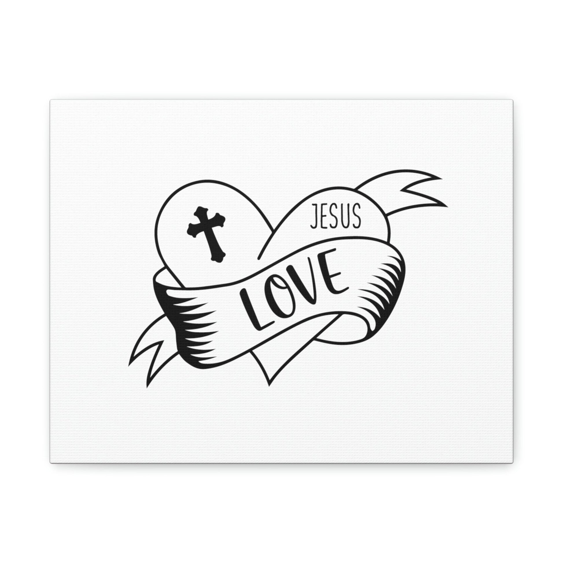 Cross Love Jesus Romans 5:8 Heart Christian Wall Art Bible Verse Print Ready to Hang Unframed-Express Your Love Gifts
