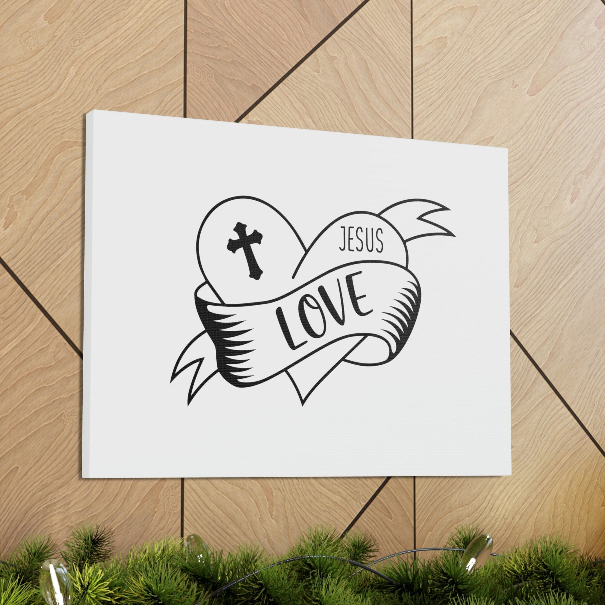 Cross Love Jesus Romans 5:8 Heart Christian Wall Art Bible Verse Print Ready to Hang Unframed-Express Your Love Gifts