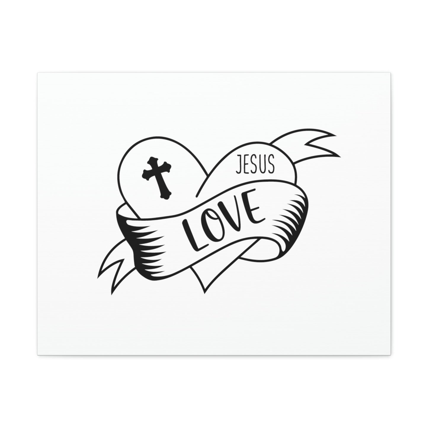 Cross Love Jesus Romans 5:8 Heart Christian Wall Art Bible Verse Print Ready to Hang Unframed-Express Your Love Gifts