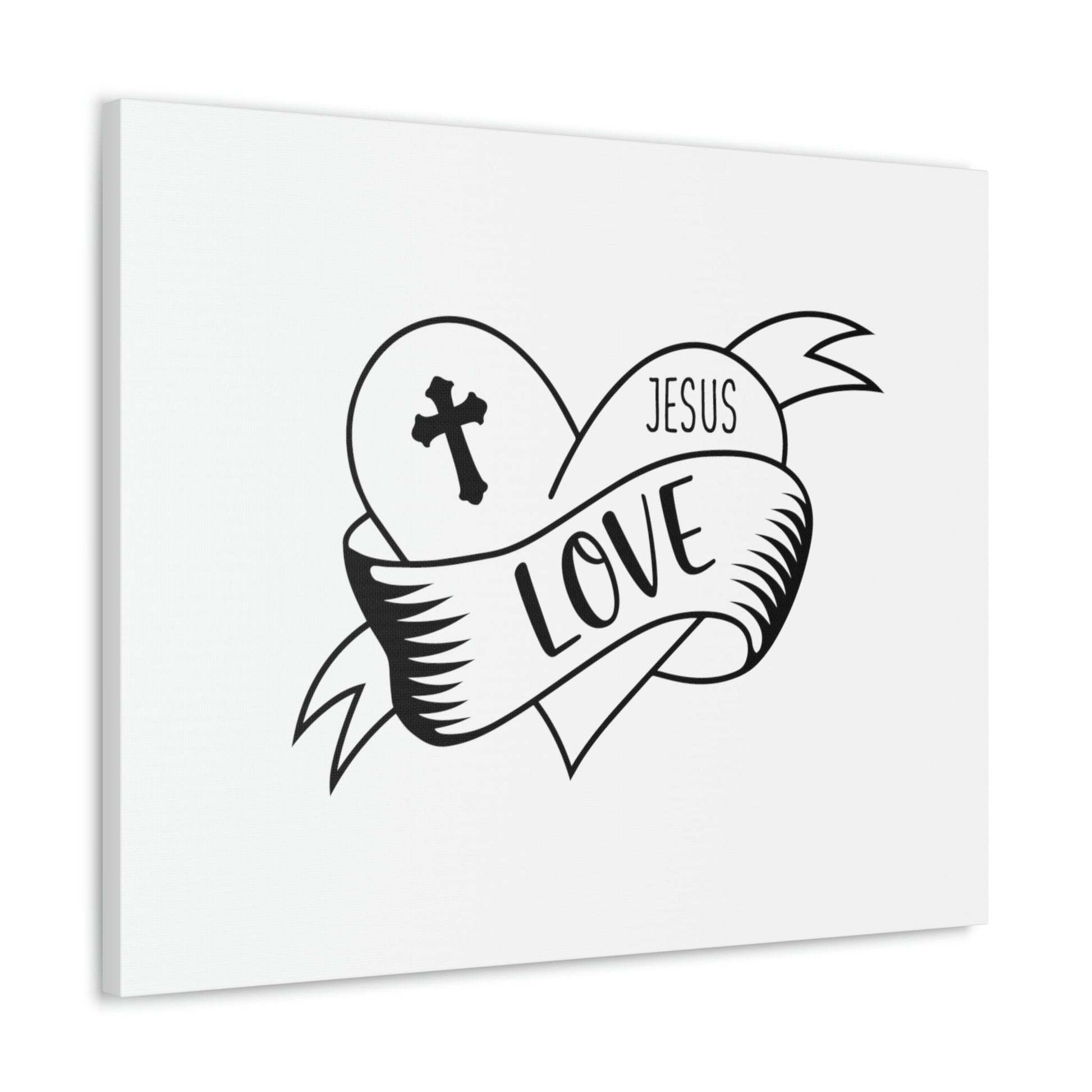 Cross Love Jesus Romans 5:8 Heart Christian Wall Art Bible Verse Print Ready to Hang Unframed-Express Your Love Gifts