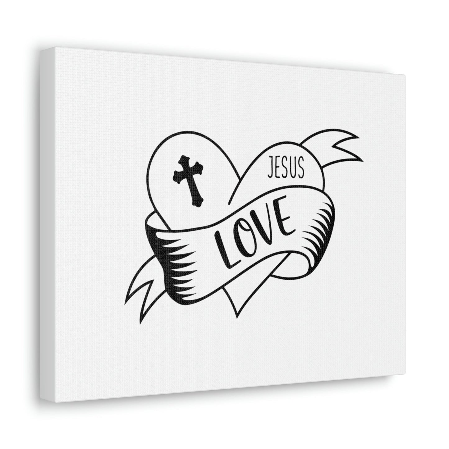 Cross Love Jesus Romans 5:8 Heart Christian Wall Art Bible Verse Print Ready to Hang Unframed-Express Your Love Gifts