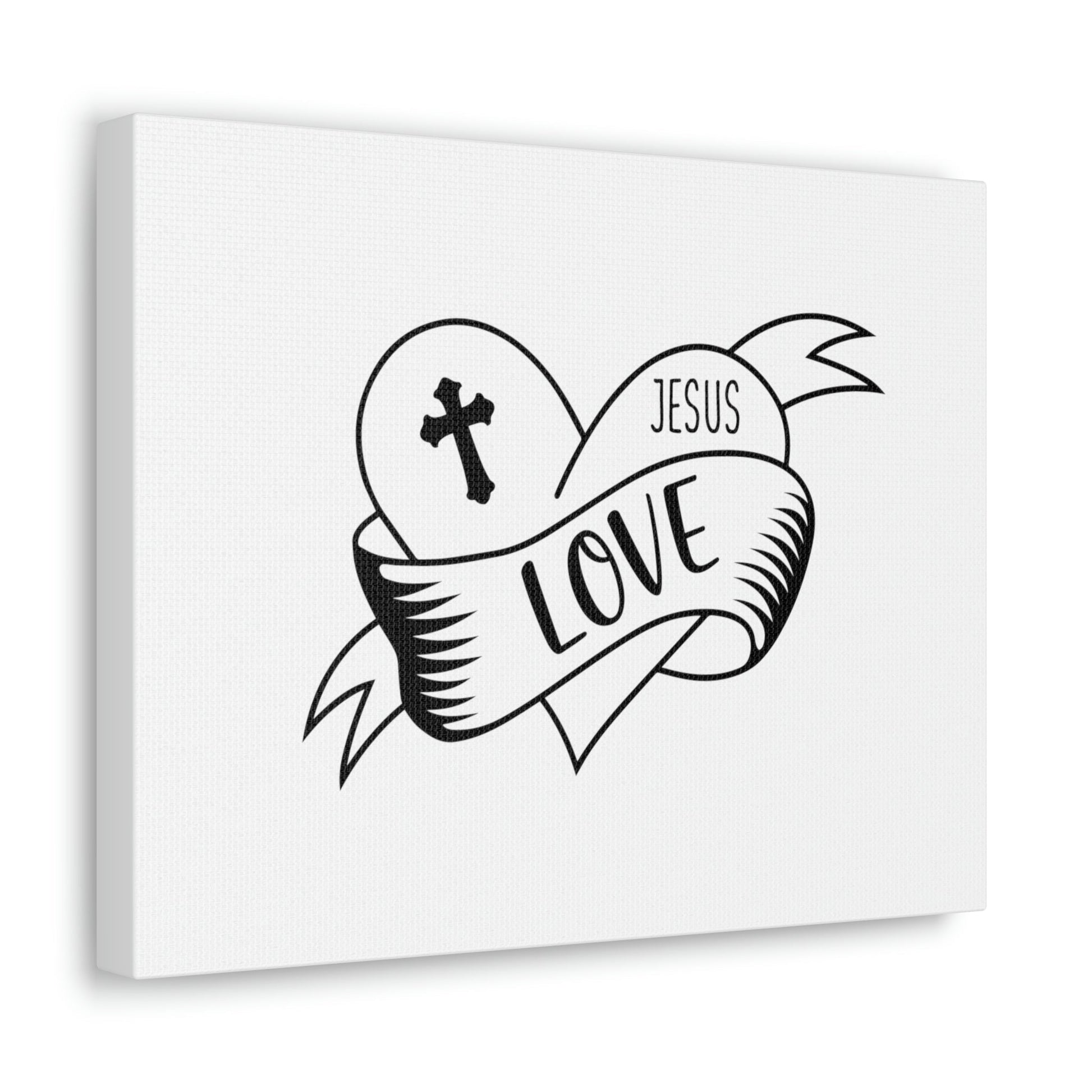 Cross Love Jesus Romans 5:8 Heart Christian Wall Art Bible Verse Print Ready to Hang Unframed-Express Your Love Gifts