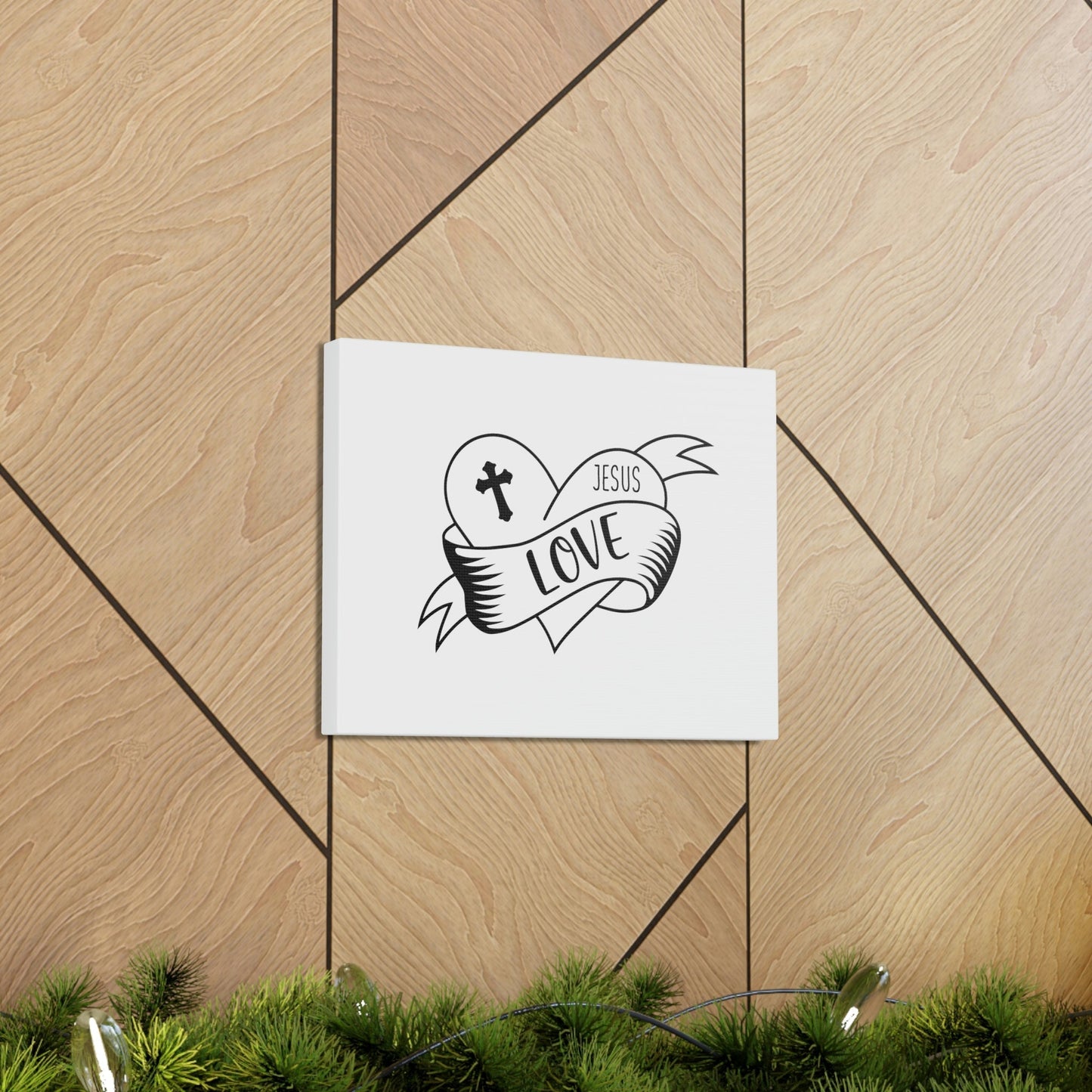 Cross Love Jesus Romans 5:8 Heart Christian Wall Art Bible Verse Print Ready to Hang Unframed-Express Your Love Gifts