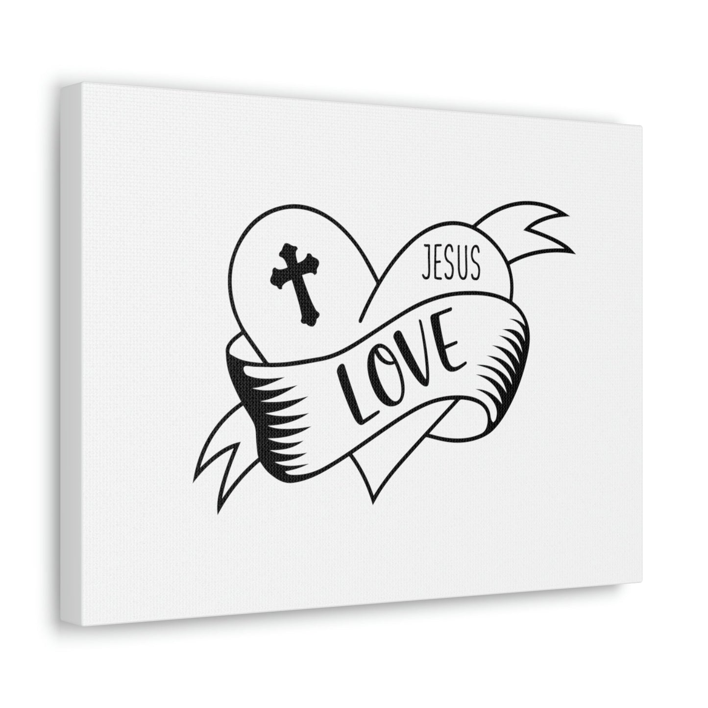 Cross Love Jesus Romans 5:8 Heart Christian Wall Art Bible Verse Print Ready to Hang Unframed-Express Your Love Gifts