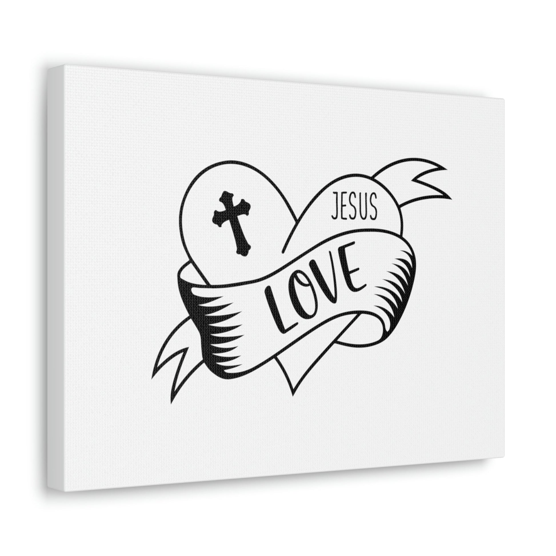 Cross Love Jesus Romans 5:8 Heart Christian Wall Art Bible Verse Print Ready to Hang Unframed-Express Your Love Gifts