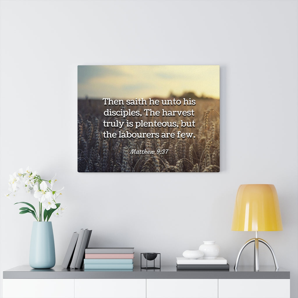 Disciples Matthew 9:37 Bible Verse Canvas Christian Wall Art Ready to Hang Unframed-Express Your Love Gifts