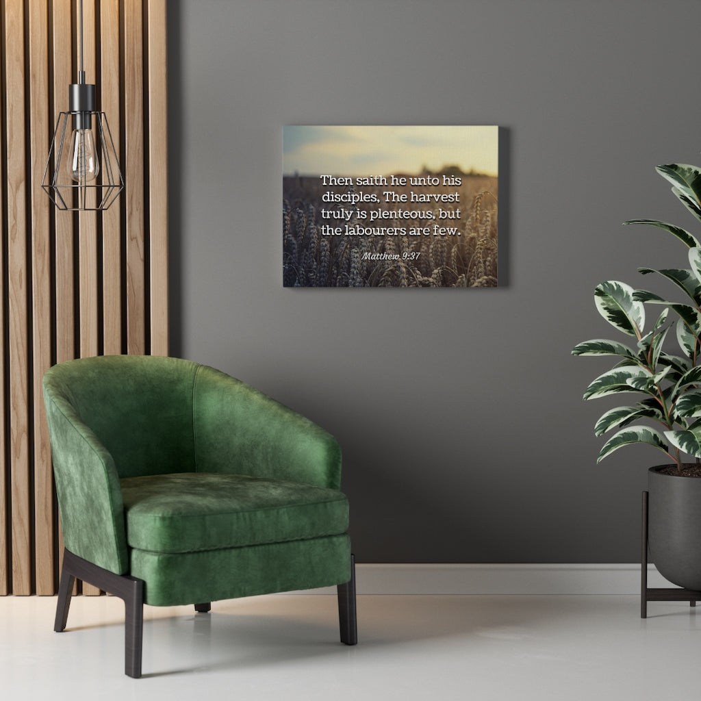 Disciples Matthew 9:37 Bible Verse Canvas Christian Wall Art Ready to Hang Unframed-Express Your Love Gifts