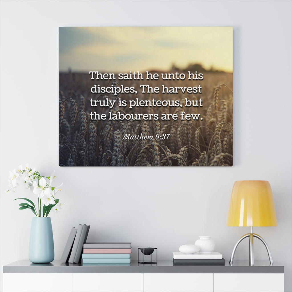 Disciples Matthew 9:37 Bible Verse Canvas Christian Wall Art Ready to Hang Unframed-Express Your Love Gifts