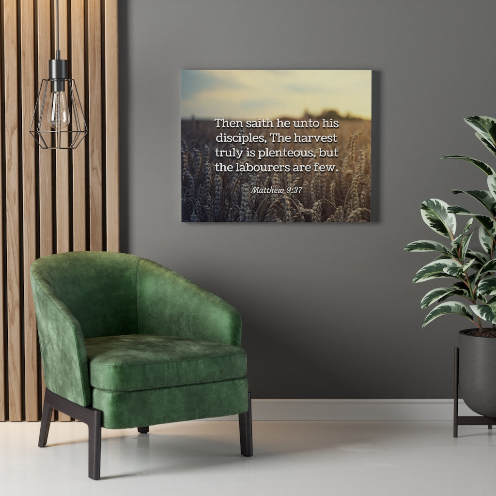 Disciples Matthew 9:37 Bible Verse Canvas Christian Wall Art Ready to Hang Unframed-Express Your Love Gifts