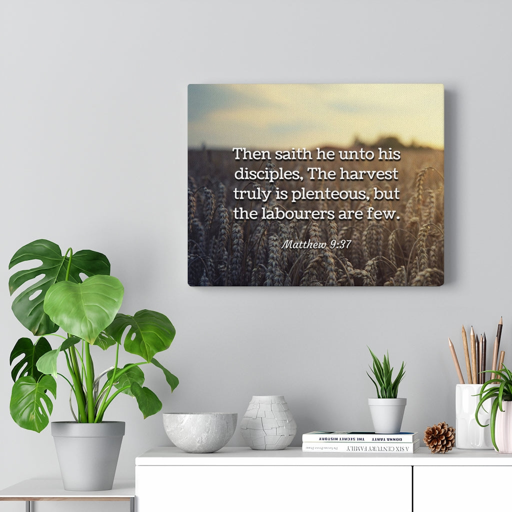 Disciples Matthew 9:37 Bible Verse Canvas Christian Wall Art Ready to Hang Unframed-Express Your Love Gifts
