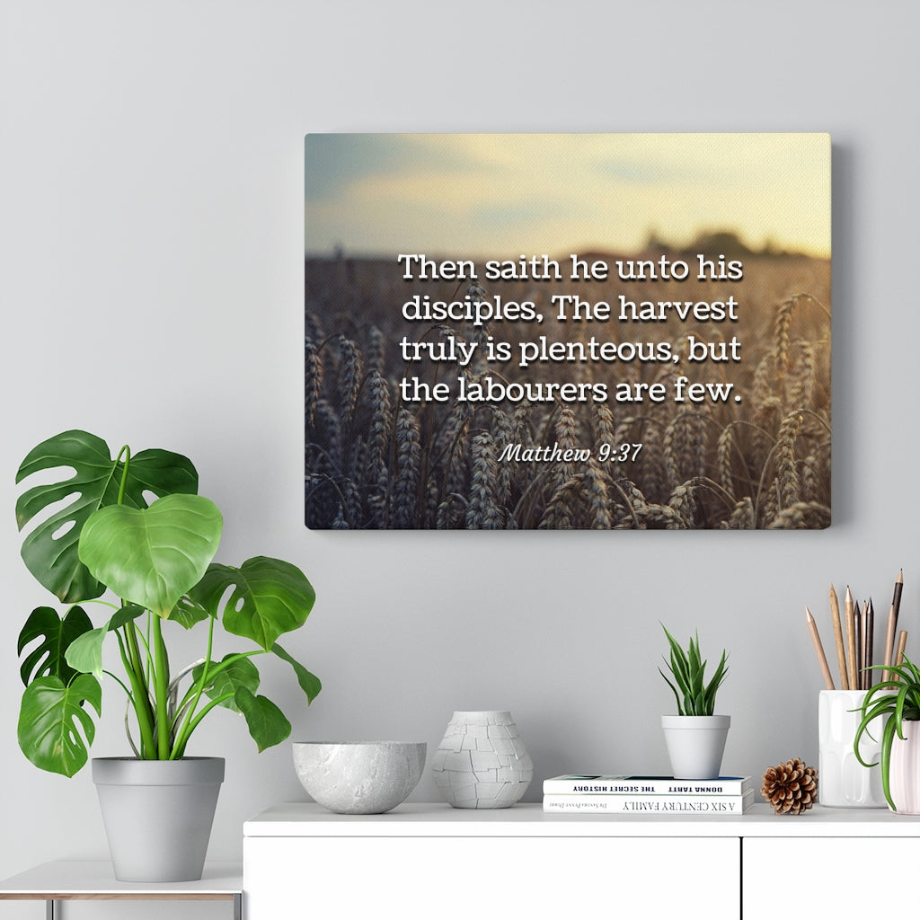 Disciples Matthew 9:37 Bible Verse Canvas Christian Wall Art Ready to Hang Unframed-Express Your Love Gifts