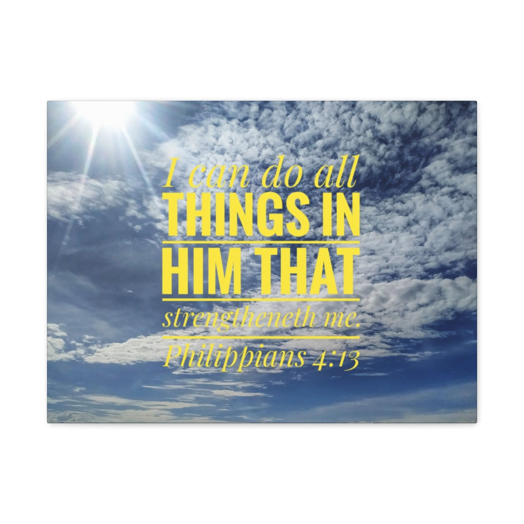 Do All Things Philippians 4:13 Clouds Bible Verse Canvas Christian Wall Art Ready to Hang Unframed-Express Your Love Gifts