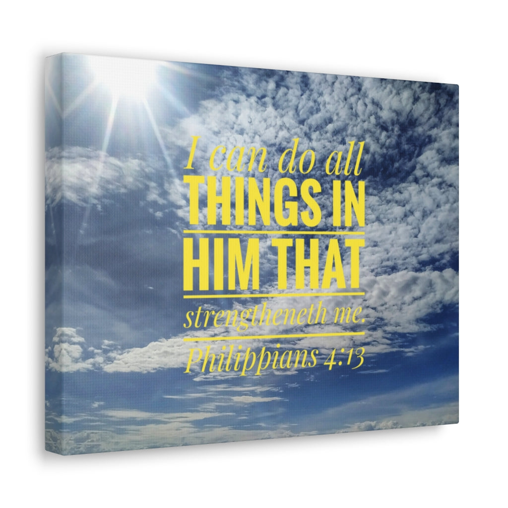 Do All Things Philippians 4:13 Clouds Bible Verse Canvas Christian Wall Art Ready to Hang Unframed-Express Your Love Gifts