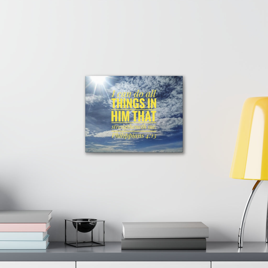 Do All Things Philippians 4:13 Clouds Bible Verse Canvas Christian Wall Art Ready to Hang Unframed-Express Your Love Gifts