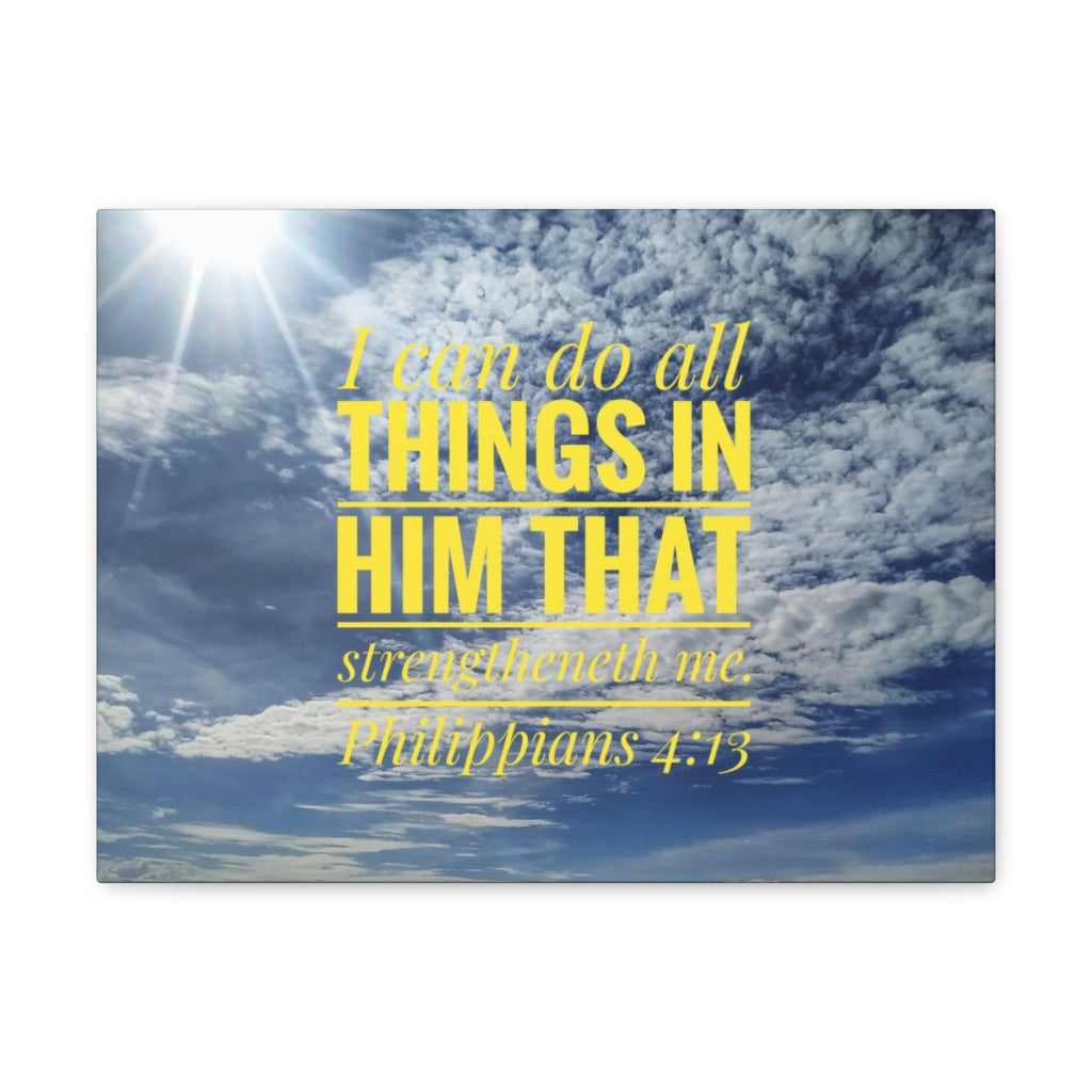 Do All Things Philippians 4:13 Clouds Bible Verse Canvas Christian Wall Art Ready to Hang Unframed-Express Your Love Gifts