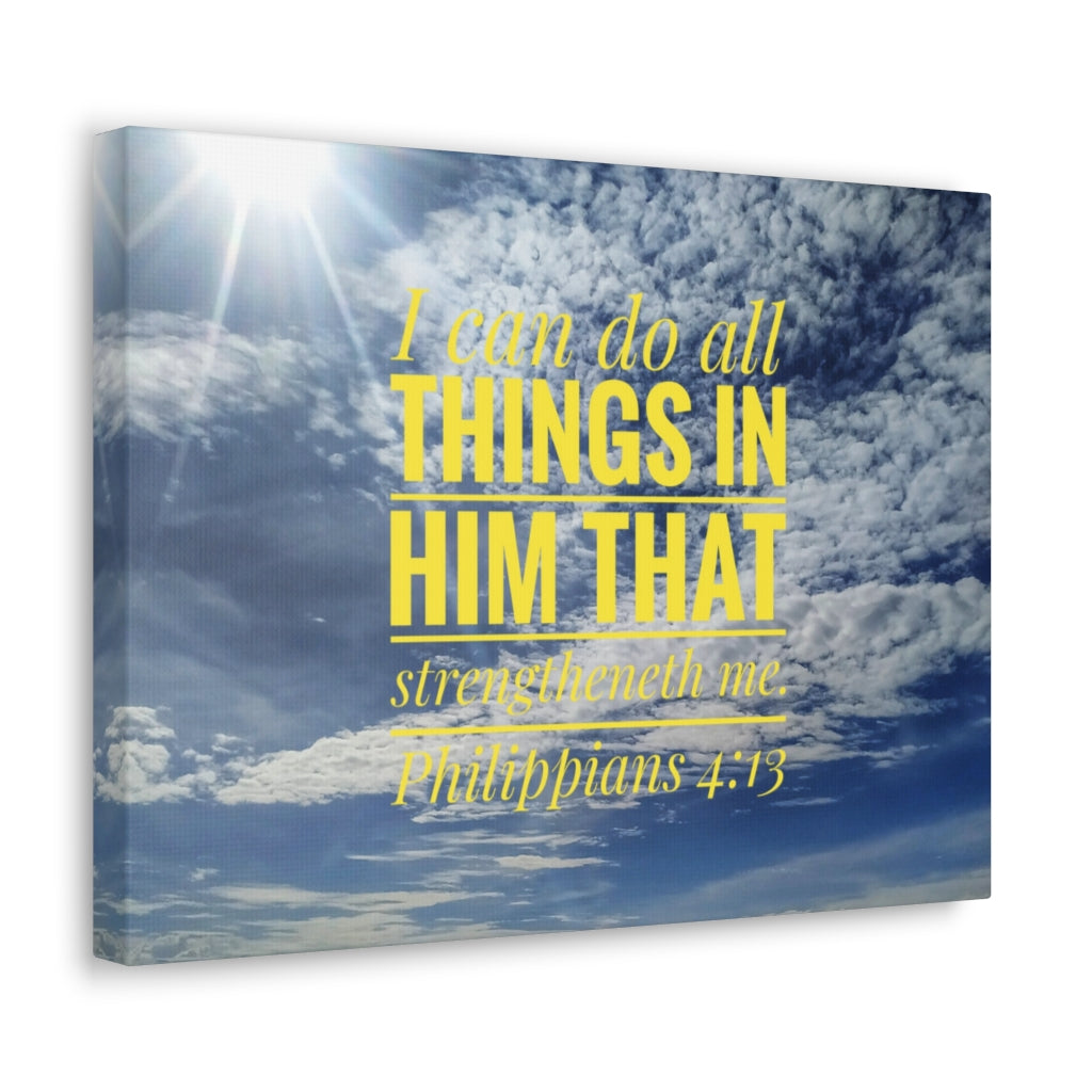 Do All Things Philippians 4:13 Clouds Bible Verse Canvas Christian Wall Art Ready to Hang Unframed-Express Your Love Gifts