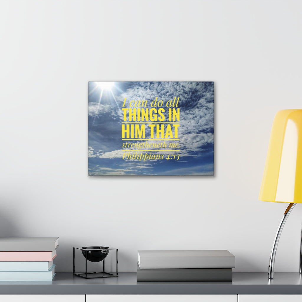 Do All Things Philippians 4:13 Clouds Bible Verse Canvas Christian Wall Art Ready to Hang Unframed-Express Your Love Gifts