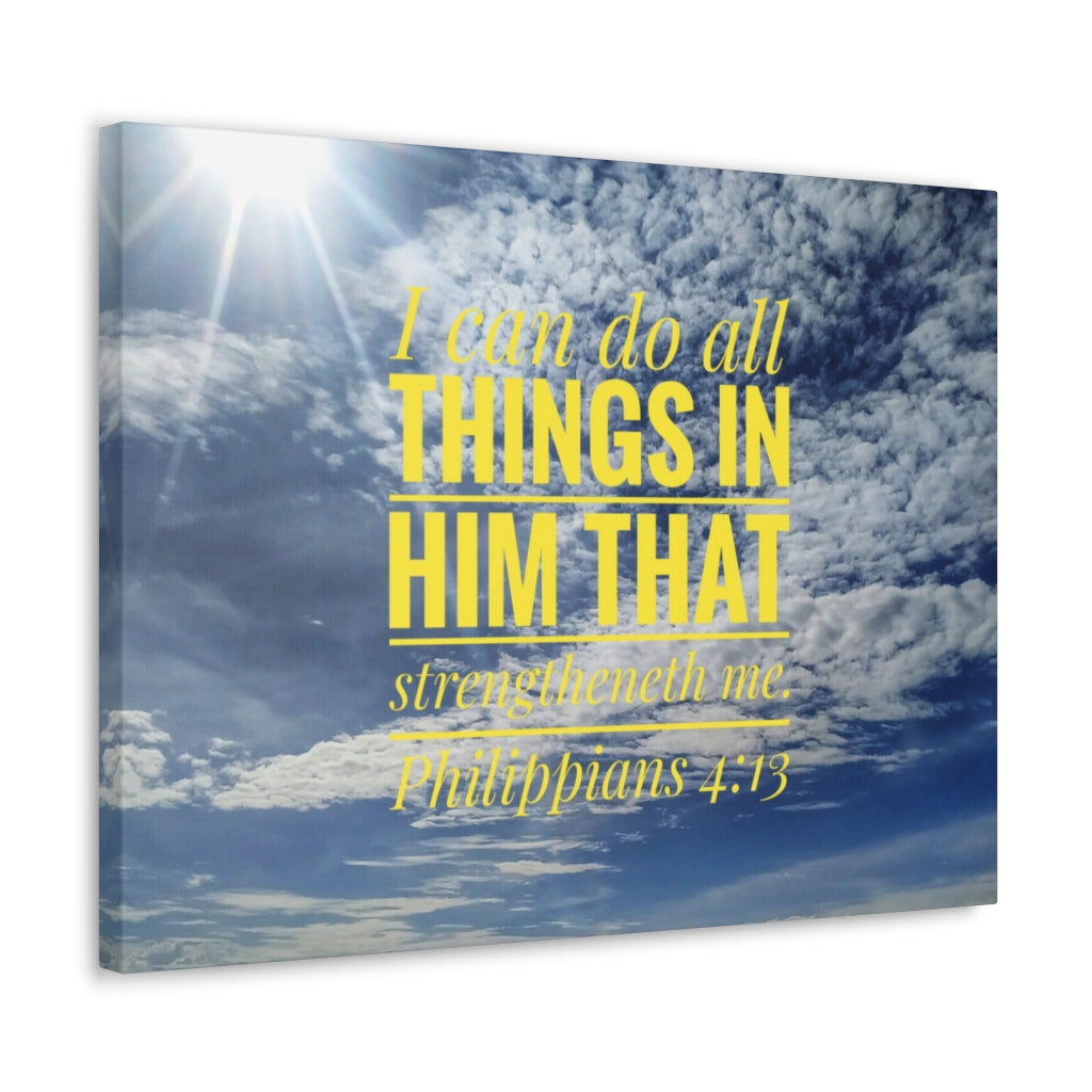 Do All Things Philippians 4:13 Clouds Bible Verse Canvas Christian Wall Art Ready to Hang Unframed-Express Your Love Gifts