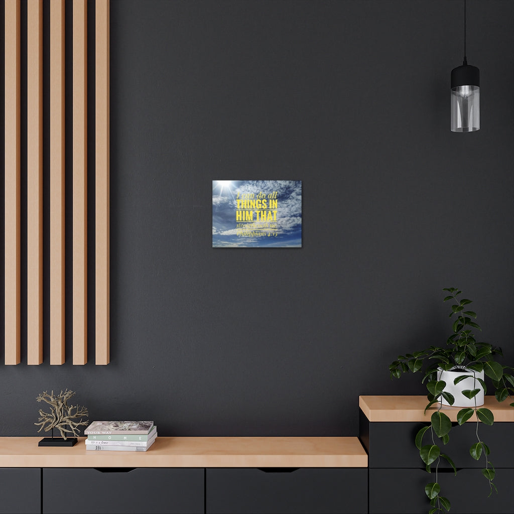 Do All Things Philippians 4:13 Clouds Bible Verse Canvas Christian Wall Art Ready to Hang Unframed-Express Your Love Gifts
