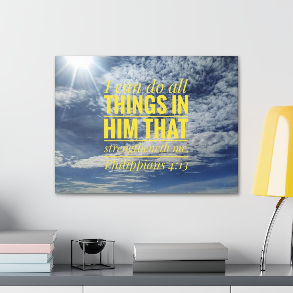 Do All Things Philippians 4:13 Clouds Bible Verse Canvas Christian Wall Art Ready to Hang Unframed-Express Your Love Gifts