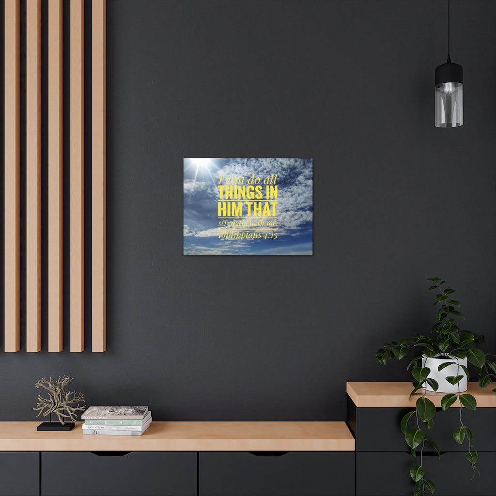 Do All Things Philippians 4:13 Clouds Bible Verse Canvas Christian Wall Art Ready to Hang Unframed-Express Your Love Gifts