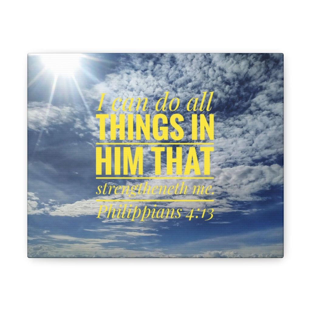 Do All Things Philippians 4:13 Clouds Bible Verse Canvas Christian Wall Art Ready to Hang Unframed-Express Your Love Gifts