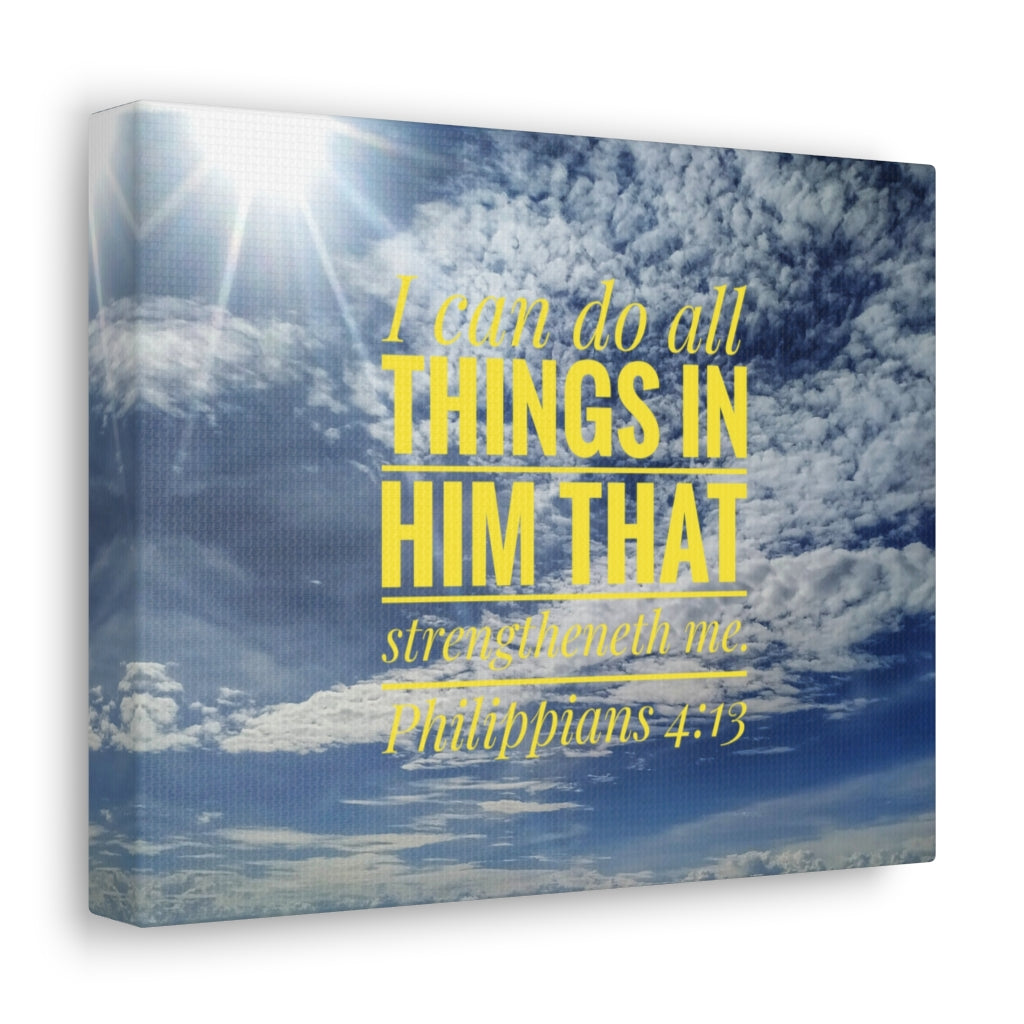 Do All Things Philippians 4:13 Clouds Bible Verse Canvas Christian Wall Art Ready to Hang Unframed-Express Your Love Gifts