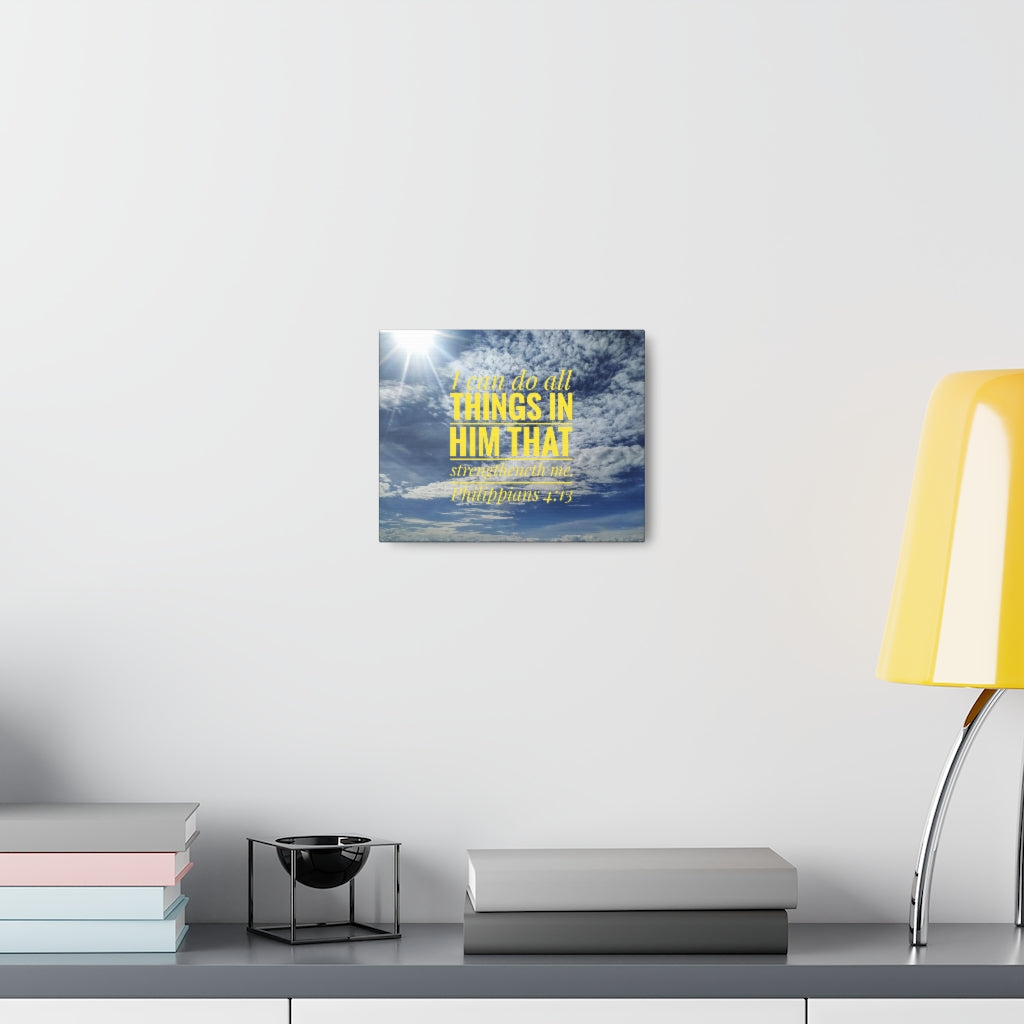 Do All Things Philippians 4:13 Clouds Bible Verse Canvas Christian Wall Art Ready to Hang Unframed-Express Your Love Gifts