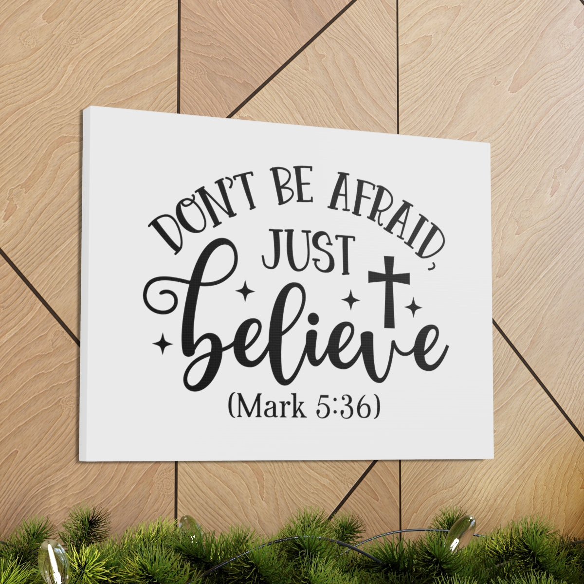 Scripture Walls Don't Be Afraid Mark 5:36 Stars Bible Verse Canvas Christian Wall Art Ready to Hang Unframed-Express Your Love Gifts
