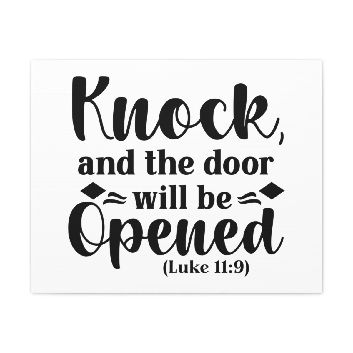 Scripture Walls Door Will Be Opened Luke 11:9 Diamonds Bible Verse Canvas Christian Wall Art Ready to Hang Unframed-Express Your Love Gifts