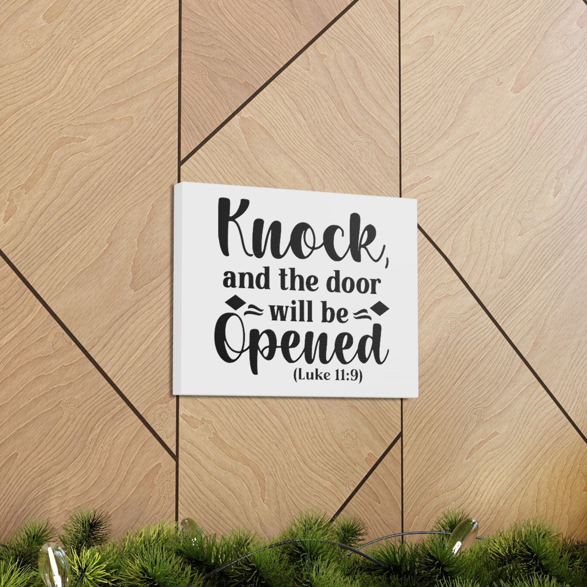 Scripture Walls Door Will Be Opened Luke 11:9 Diamonds Bible Verse Canvas Christian Wall Art Ready to Hang Unframed-Express Your Love Gifts