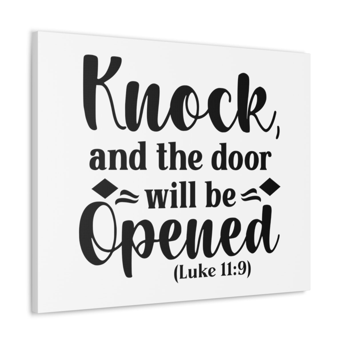 Scripture Walls Door Will Be Opened Luke 11:9 Diamonds Bible Verse Canvas Christian Wall Art Ready to Hang Unframed-Express Your Love Gifts