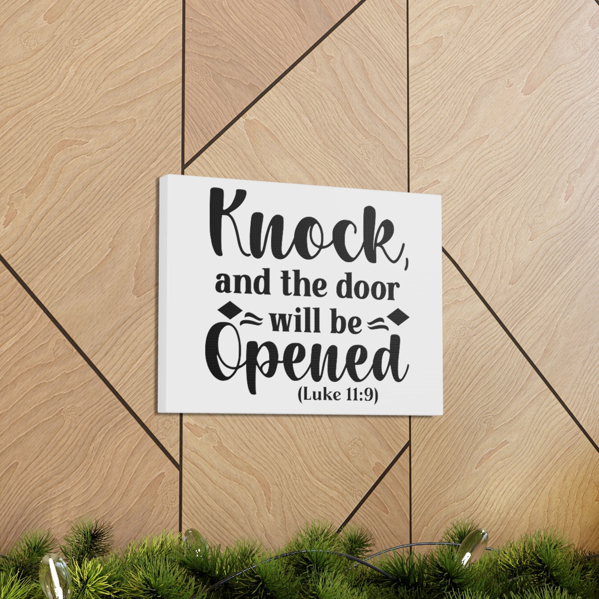 Scripture Walls Door Will Be Opened Luke 11:9 Diamonds Bible Verse Canvas Christian Wall Art Ready to Hang Unframed-Express Your Love Gifts