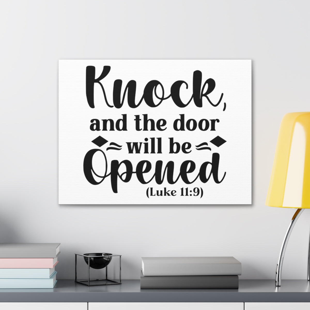 Scripture Walls Door Will Be Opened Luke 11:9 Diamonds Bible Verse Canvas Christian Wall Art Ready to Hang Unframed-Express Your Love Gifts