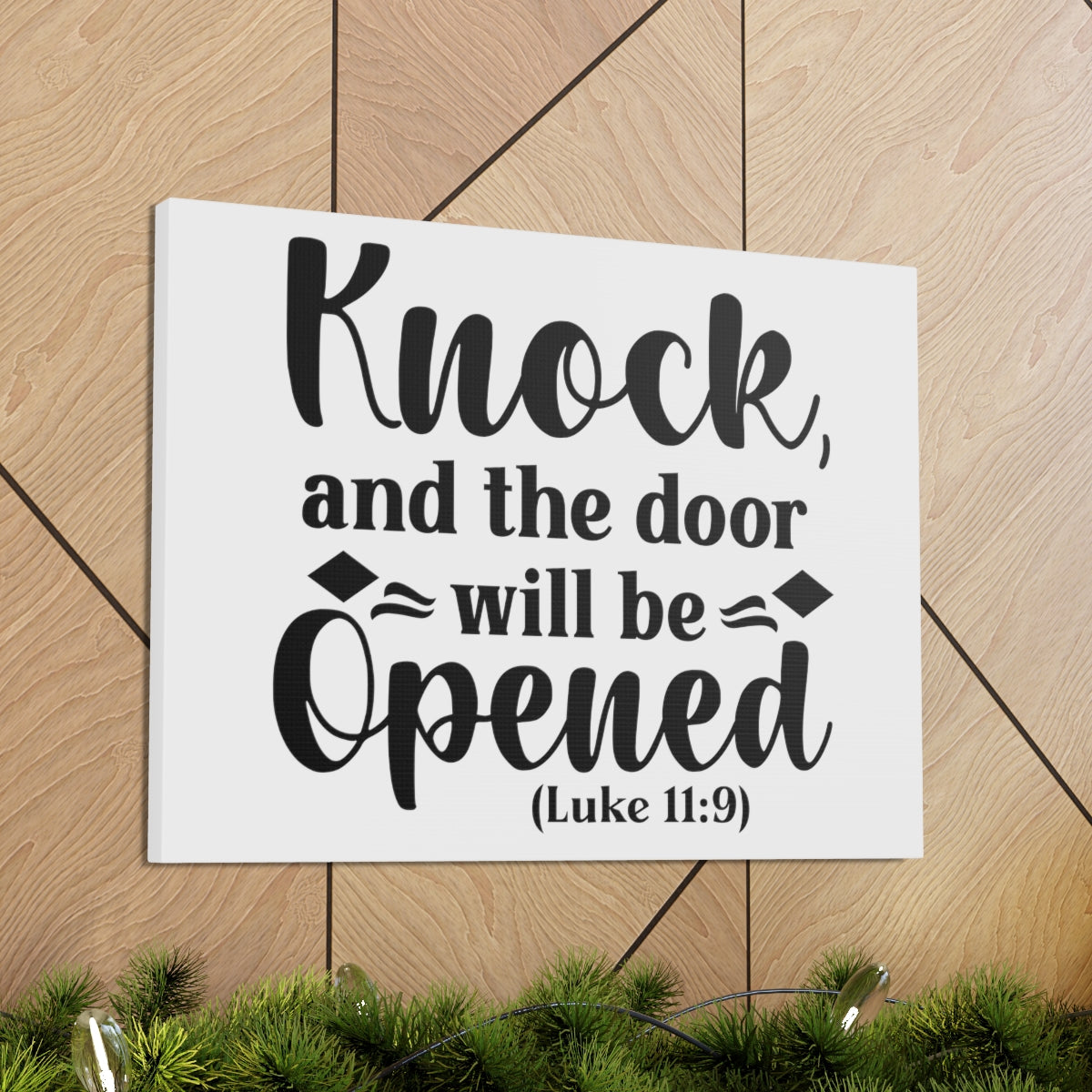 Scripture Walls Door Will Be Opened Luke 11:9 Diamonds Bible Verse Canvas Christian Wall Art Ready to Hang Unframed-Express Your Love Gifts