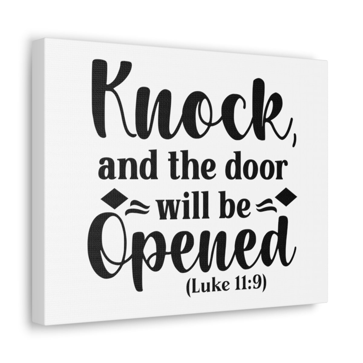 Scripture Walls Door Will Be Opened Luke 11:9 Diamonds Bible Verse Canvas Christian Wall Art Ready to Hang Unframed-Express Your Love Gifts