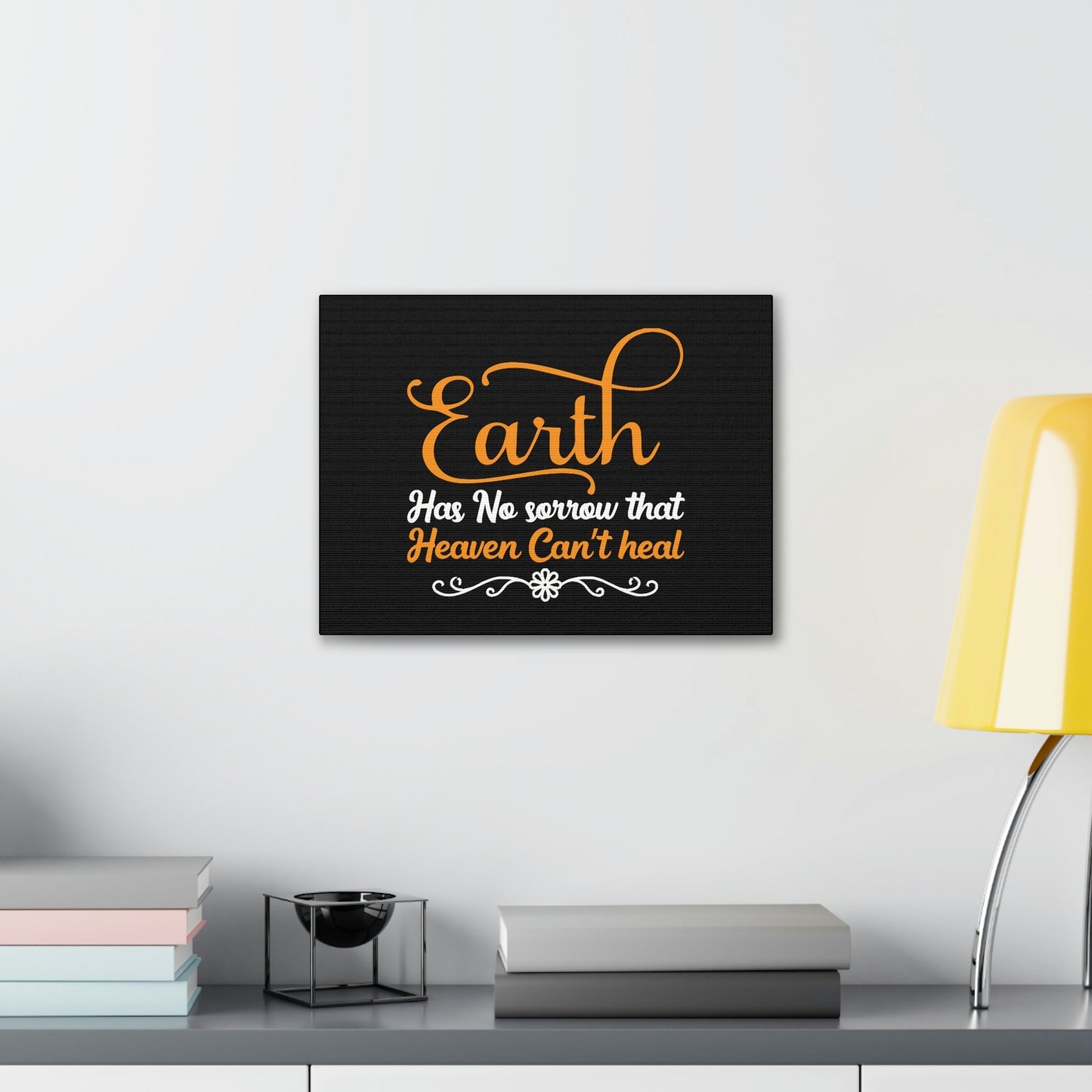 Earth Has No Sorrow Isaiah 35:10 Orange Christian Wall Art Bible Verse Print Ready to Hang Unframed-Express Your Love Gifts