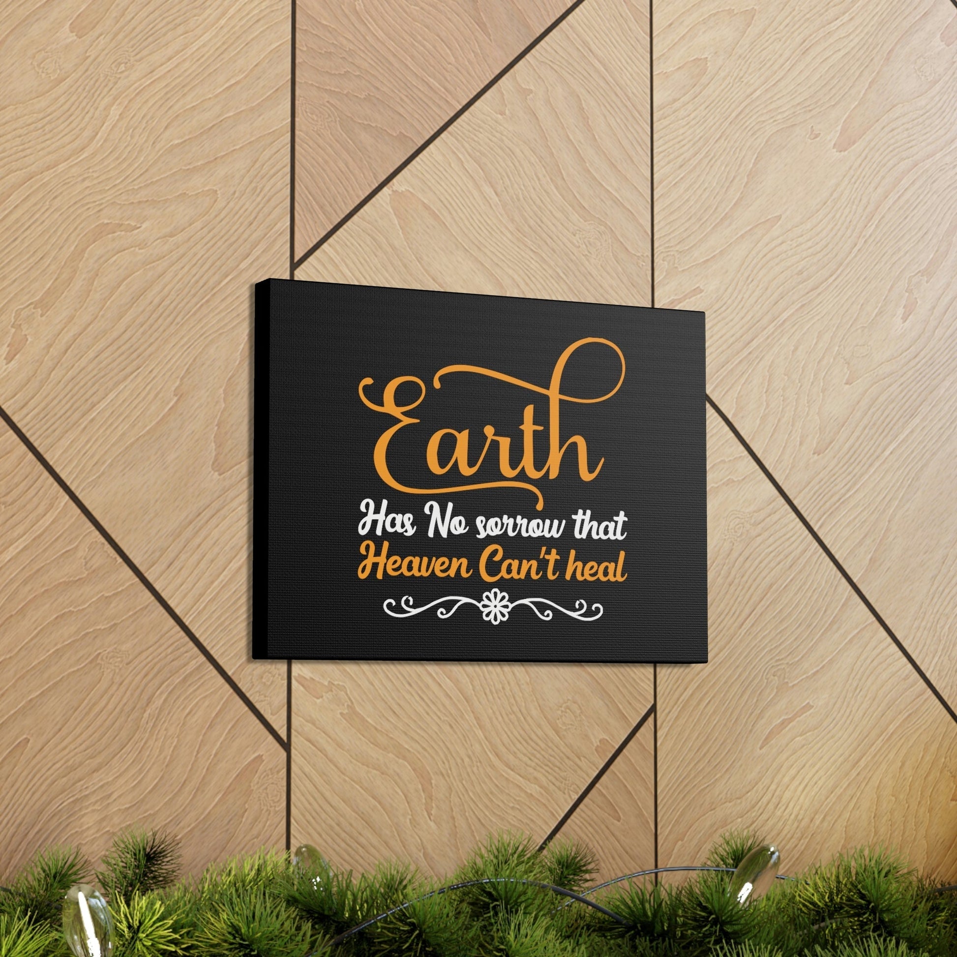 Earth Has No Sorrow Isaiah 35:10 Orange Christian Wall Art Bible Verse Print Ready to Hang Unframed-Express Your Love Gifts