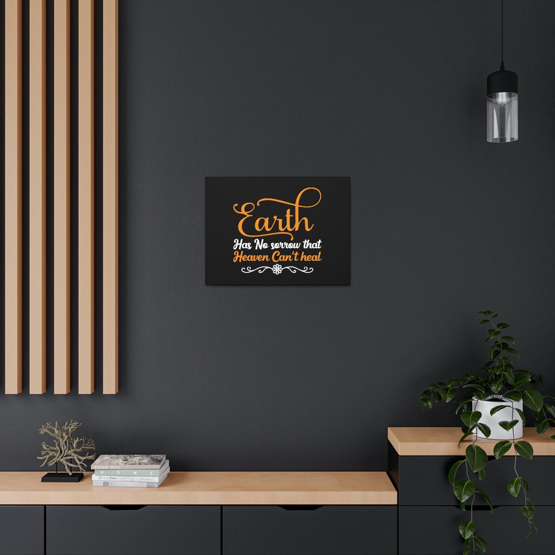 Earth Has No Sorrow Isaiah 35:10 Orange Christian Wall Art Bible Verse Print Ready to Hang Unframed-Express Your Love Gifts