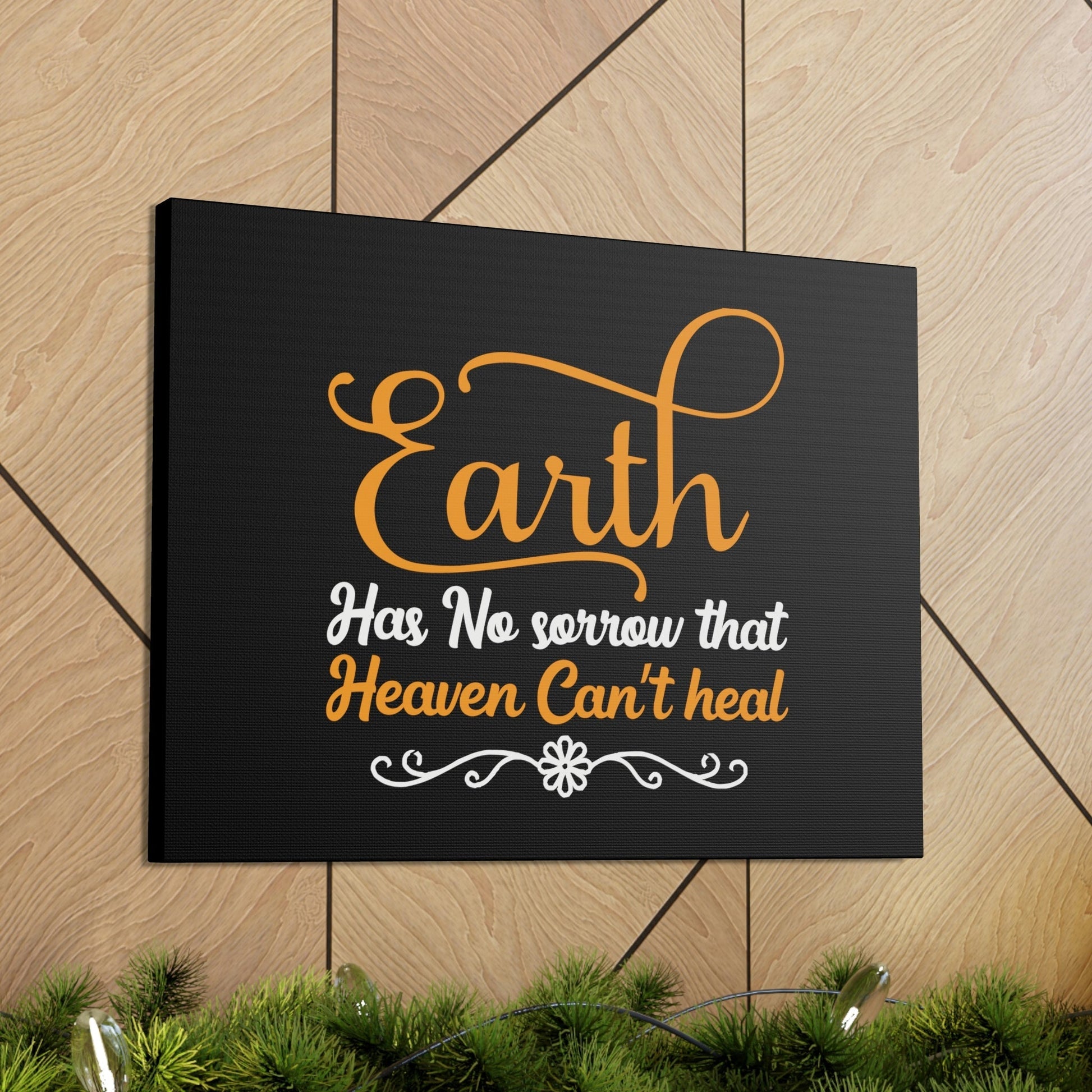 Earth Has No Sorrow Isaiah 35:10 Orange Christian Wall Art Bible Verse Print Ready to Hang Unframed-Express Your Love Gifts