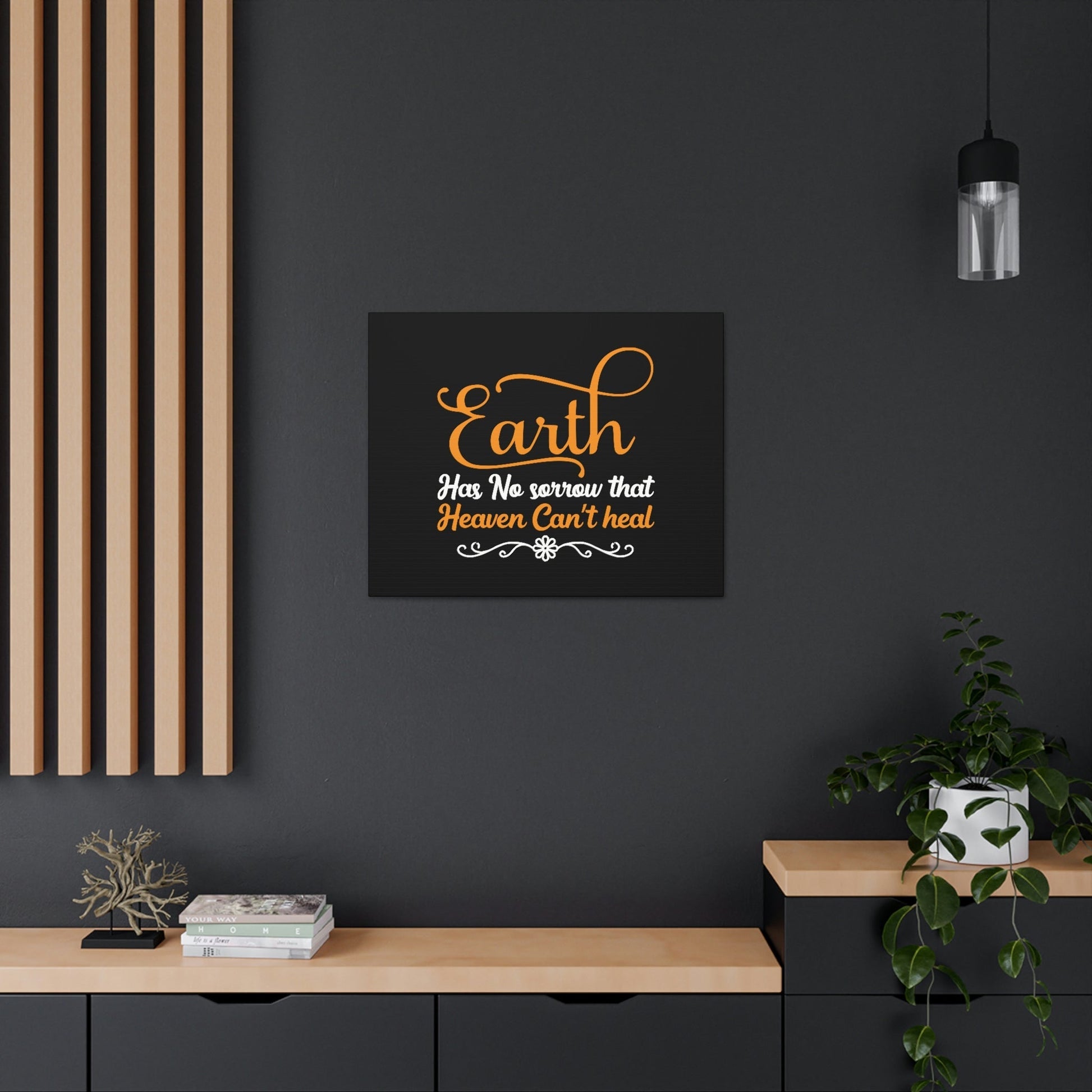 Earth Has No Sorrow Isaiah 35:10 Orange Christian Wall Art Bible Verse Print Ready to Hang Unframed-Express Your Love Gifts