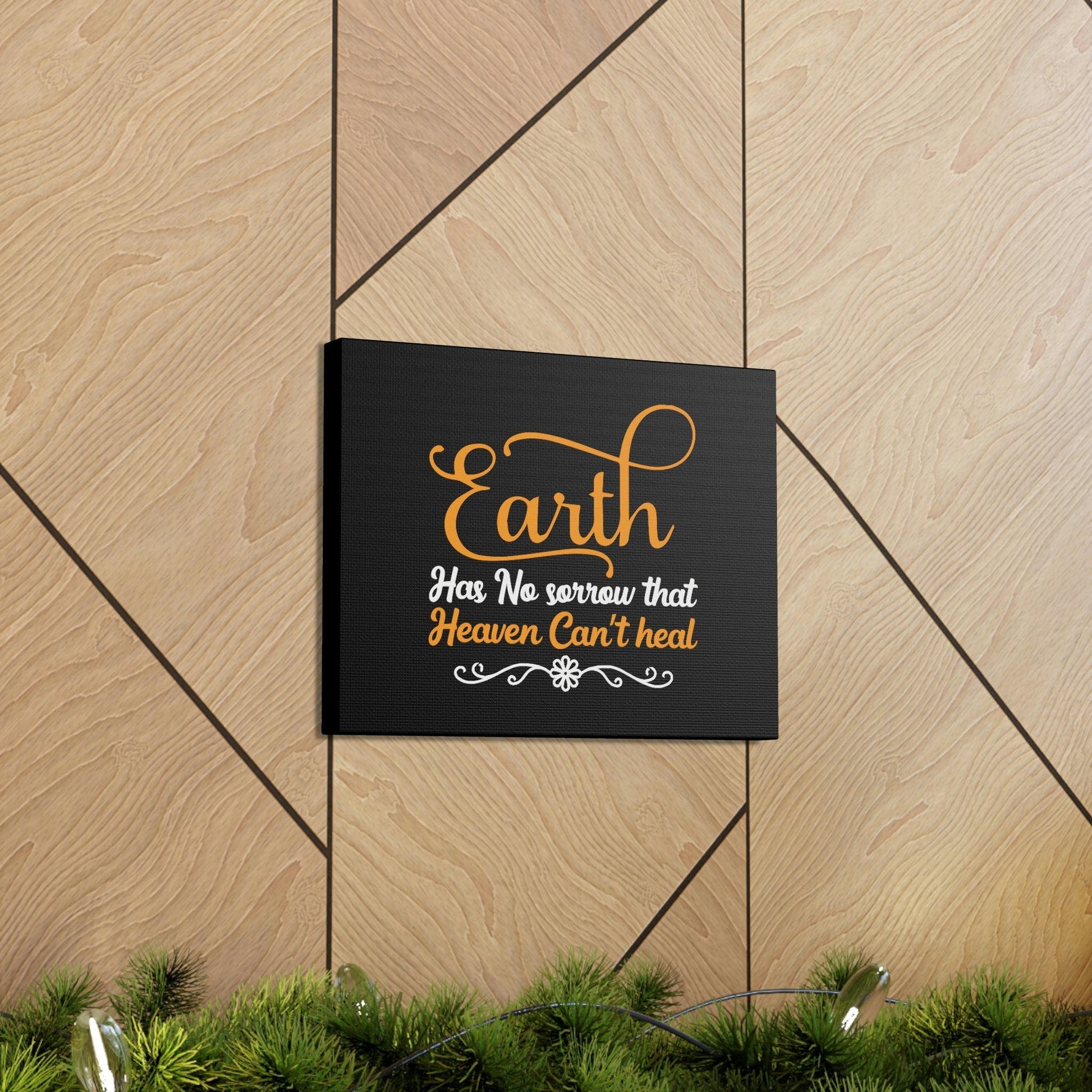 Earth Has No Sorrow Isaiah 35:10 Orange Christian Wall Art Bible Verse Print Ready to Hang Unframed-Express Your Love Gifts