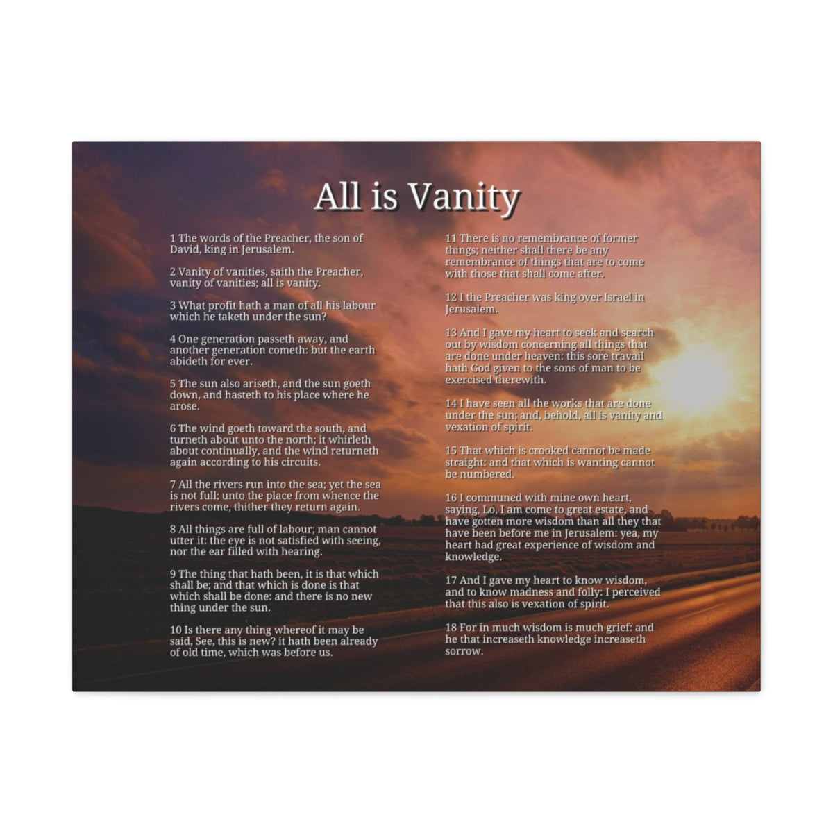 Scripture Walls Ecclesiastes 1 Chapter Sun Bible Canvas Christian Wall Art Ready to Hang Unframed-Express Your Love Gifts