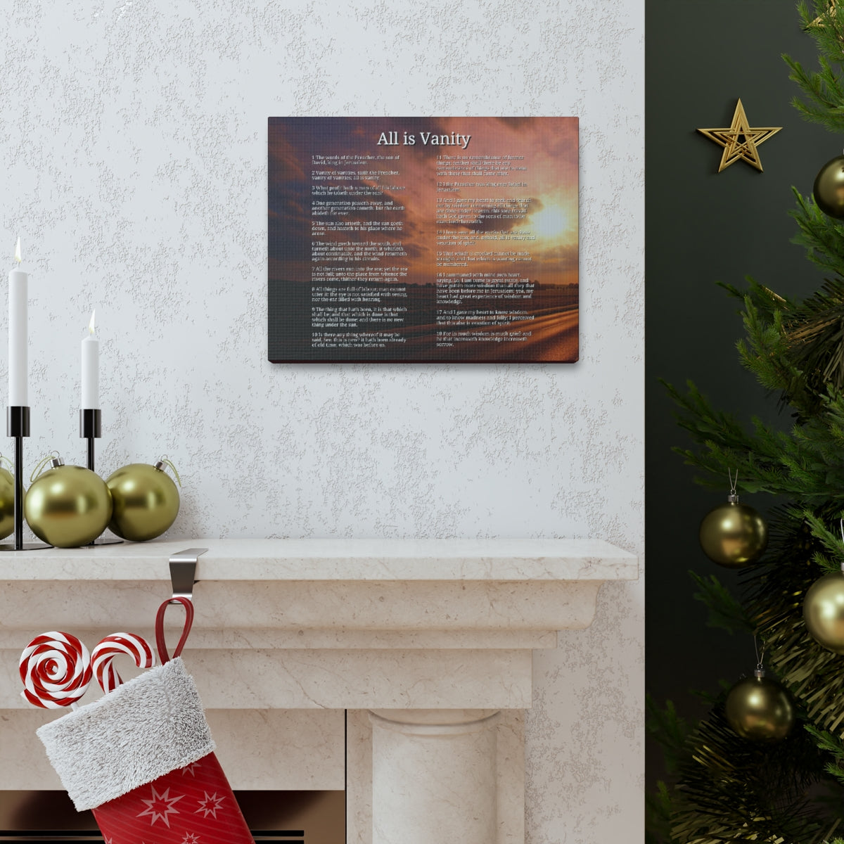 Scripture Walls Ecclesiastes 1 Chapter Sun Bible Canvas Christian Wall Art Ready to Hang Unframed-Express Your Love Gifts