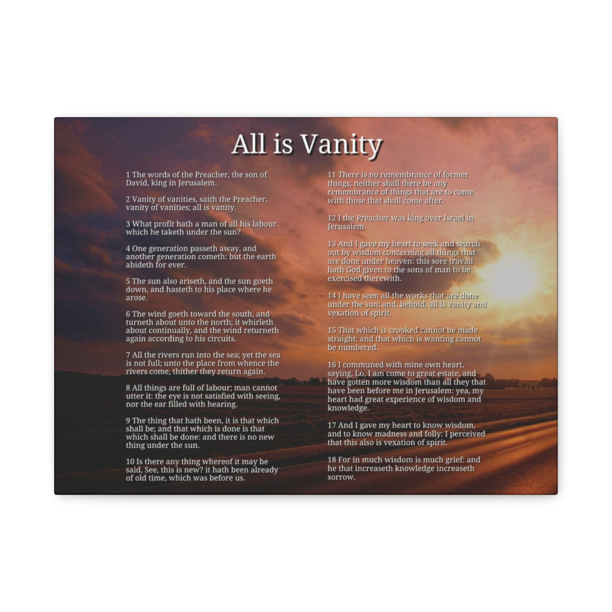 Scripture Walls Ecclesiastes 1 Chapter Sun Bible Canvas Christian Wall Art Ready to Hang Unframed-Express Your Love Gifts