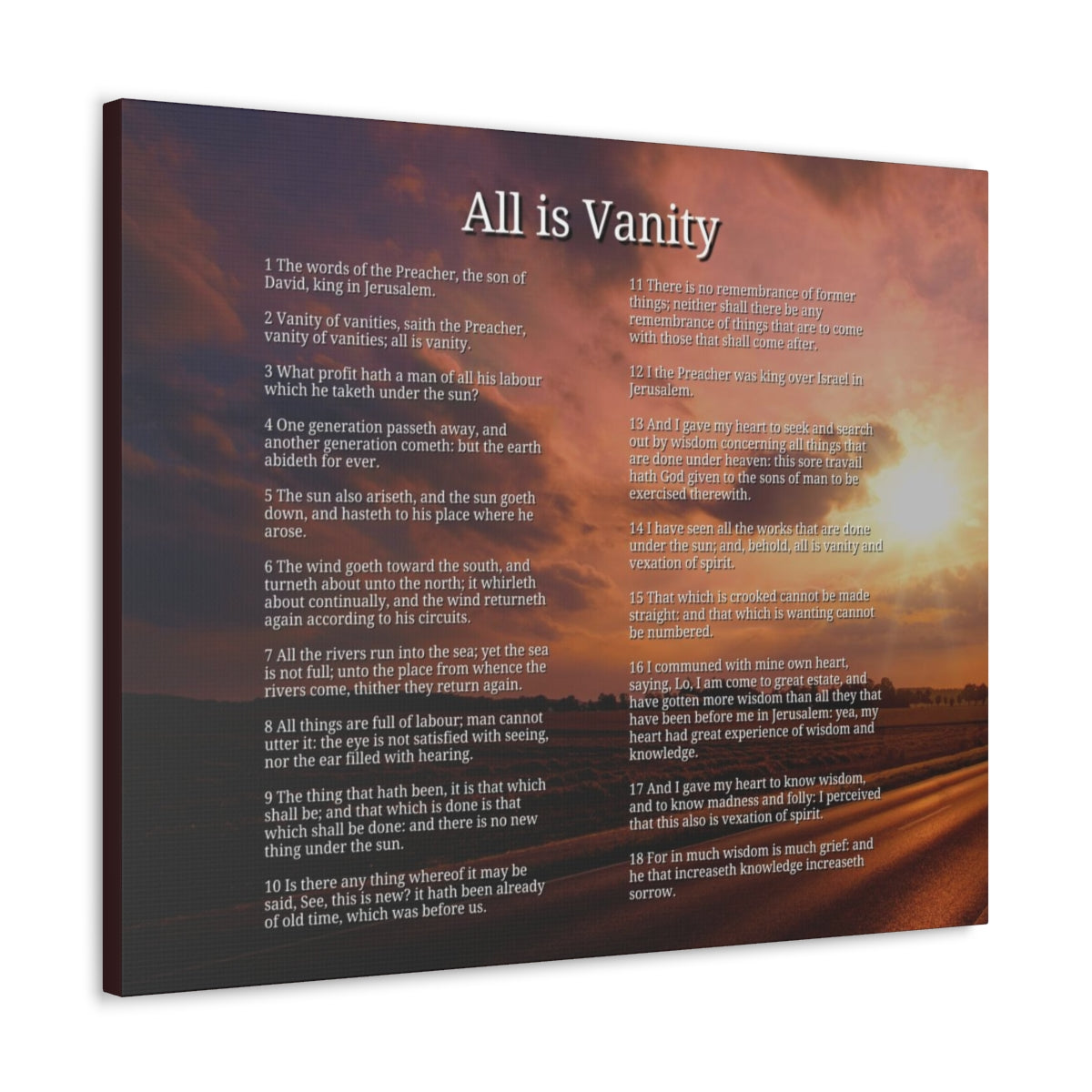Scripture Walls Ecclesiastes 1 Chapter Sun Bible Canvas Christian Wall Art Ready to Hang Unframed-Express Your Love Gifts