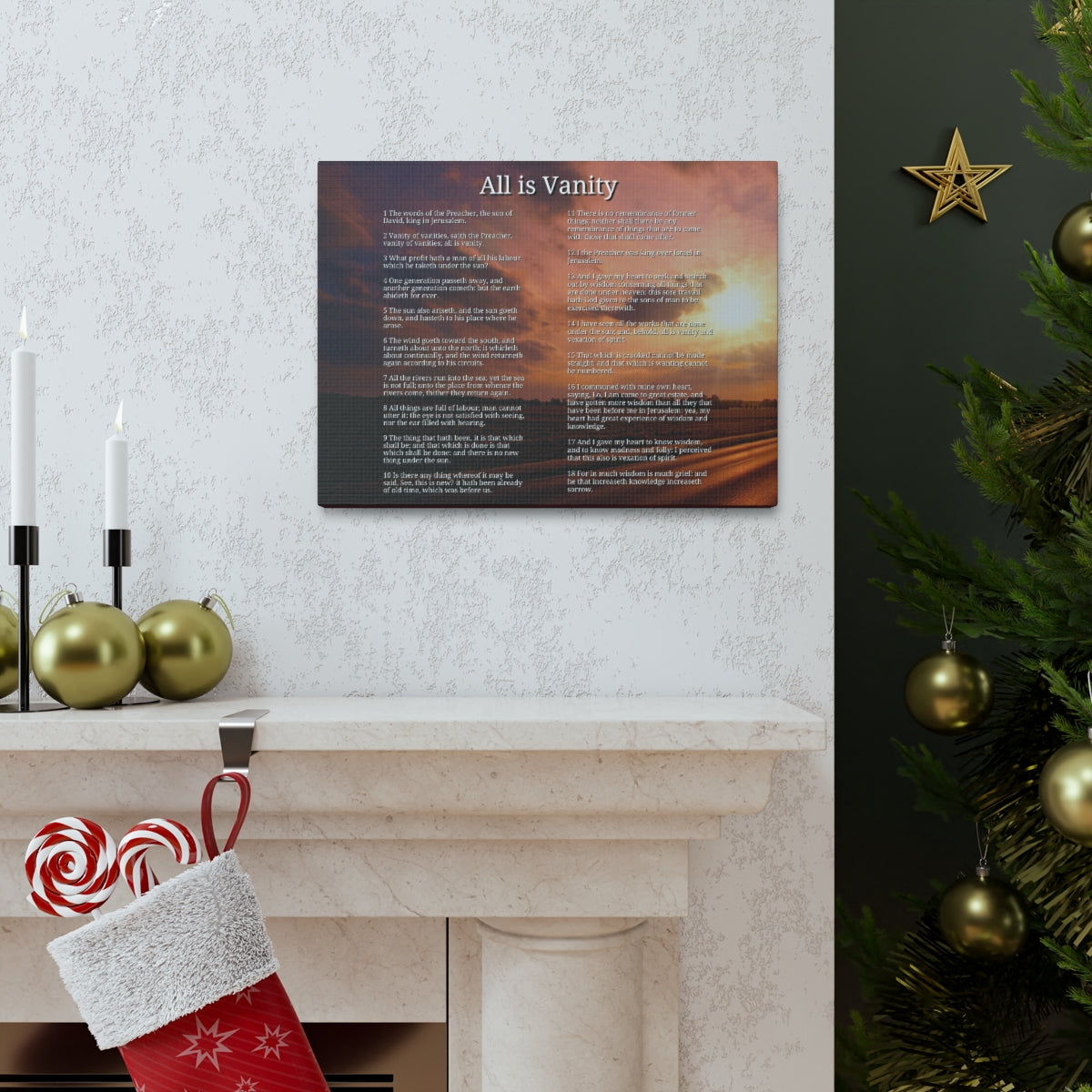 Scripture Walls Ecclesiastes 1 Chapter Sun Bible Canvas Christian Wall Art Ready to Hang Unframed-Express Your Love Gifts